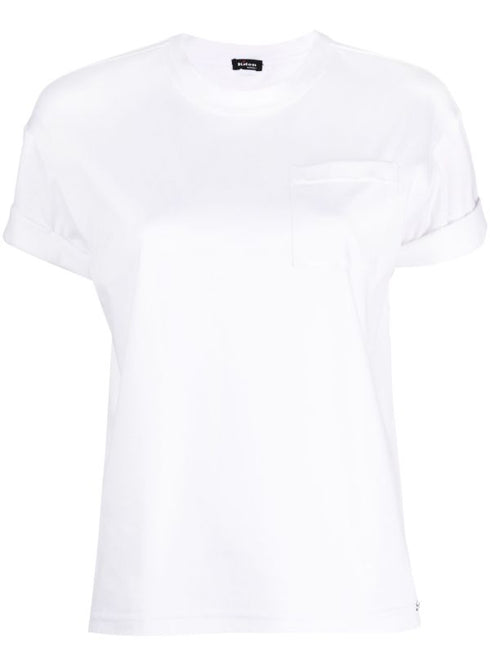 camiseta de algodón con bolsillo de parche